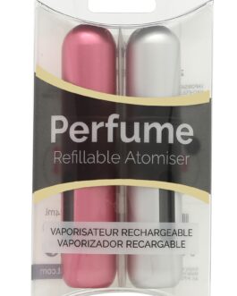 Pressit Refillable Perfume Atomiser Duo Pack – Silver & Pink