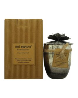 Bali Mantra Hibiscus Glass Silver Candle 500g – Peach Grapefruit
